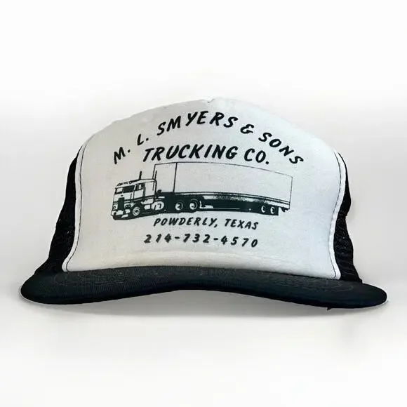 VTG Snapback Trucker Hat M L Smylers & Sons Trucking Company Powderly, Texas Cap - Picture 1 of 8